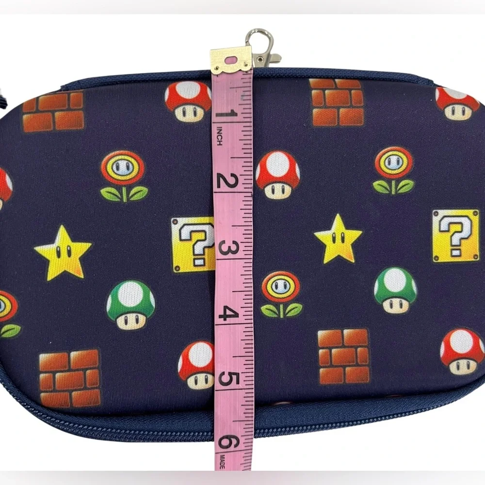 Super Mario Gadget Game Holder Case, Switch, Nintendo 2023 Zipper, Padded w Clip